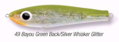 49 Bayou Green Back/Silver Whisker Glitter Paul Brown's Floating Fat Boy Soft Plastics Inshore Lures Jeco's Marine Port O'Connor, Texas