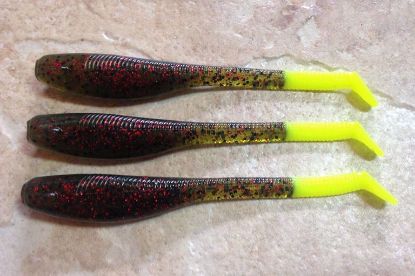 Watermelon Red Chartreuse Down South Southern Shad Soft Plastics Inshore Lures Jeco's Marine Port O'Connor, Texas