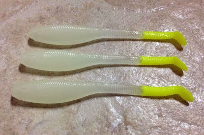 Bone Glow Chartreuse Down South Southern Shad Soft Plastics Inshore Lures Jeco's Marine Port O'Connor, Texas