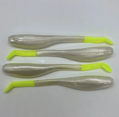 Pearl Chartreuse Down South Southern Shad Soft Plastics Inshore Lures Jeco's Marine Port O'Connor, Texas