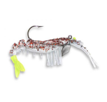 Cajun Pepper/ Chartreuse Tail VUDU Shrimp 3.25" jecos marine and tackle port o connor tx