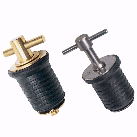 West Marine 1-1/4" Brass & Rubber T-Handle Drain Plug
