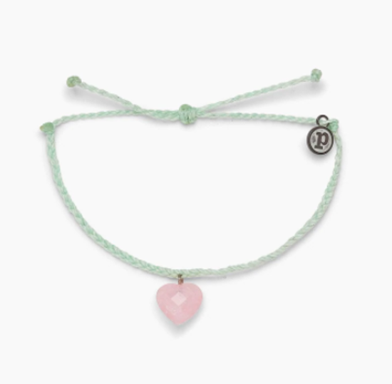 Pura Vida - Stone Heart Rose Quartz Bracelet