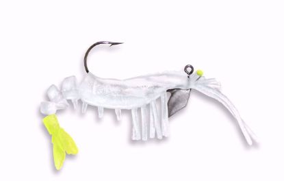 Glow/Chartreuse VUDU Shrimp 3.25" jecos marine and tackle port o connor tx
