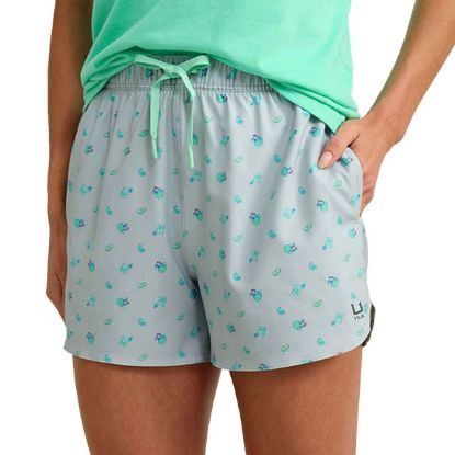 HUK - Women's Pursuit Printed Volley Short: Harbor Mist