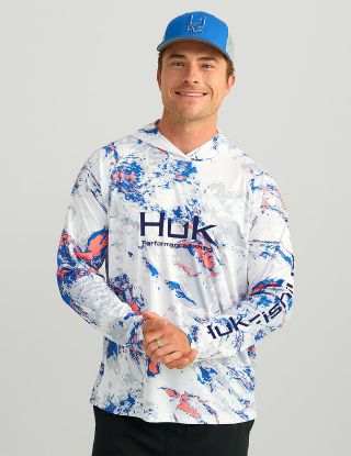 HUK - Pursuit Mossy Oak Printed Performance Hoodie - Mossy Oak Ocean Blue