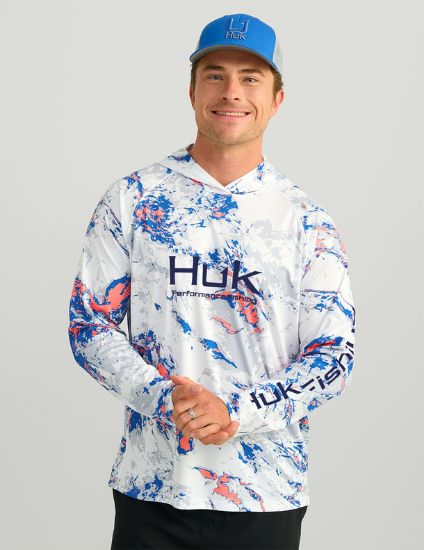 HUK - Pursuit Mossy Oak Printed Performance Hoodie - Mossy Oak Ocean Blue