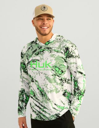 HUK - Pursuit Mossy Oak Printed Performance Hoodie - Fog Green
