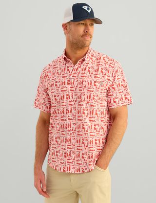 HUK - Kona Button-Down Shirt - Channel Marker Fish Dot