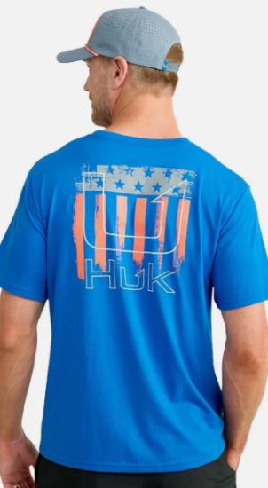 HUK - Salute Short Sleeve Tee - Ocean Blue