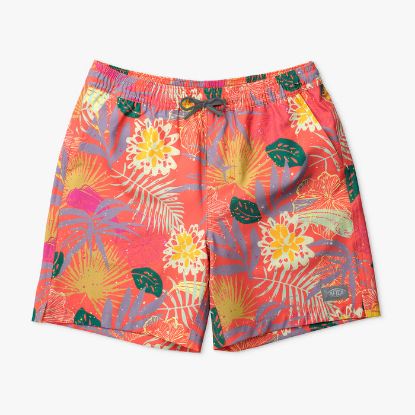 Aftco - Youth Strike Printed Swim Shorts - Coral