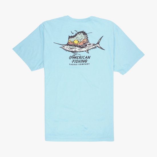 Aftco - Sailfishing Short Sleeve T-shirt - Light Blue