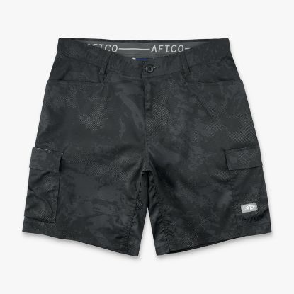 Aftco - Deckhand Camo Shorts - Black Storm Heather