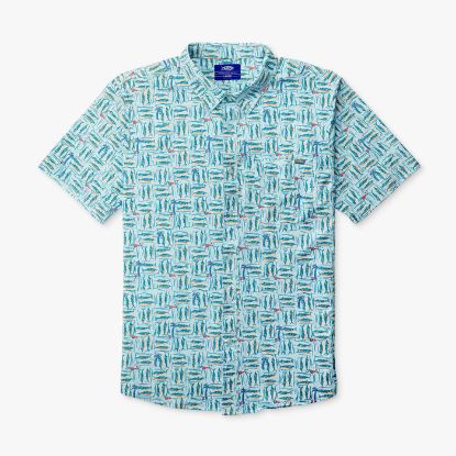 Aftco - Boatbar Short Sleeve Button-Down Shirt - Celestial