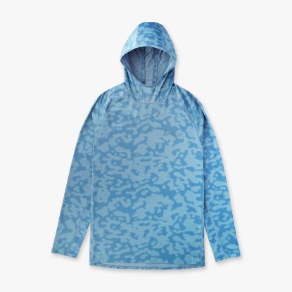 Aftco - Adapt Phase Change Hooded Performance Shirt - Blue Upwell Camo