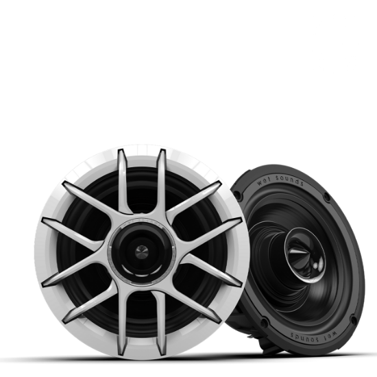 Wet Sounds - Zero Series 6.5-inch High-Output Component Style Coaxial Speakers - White