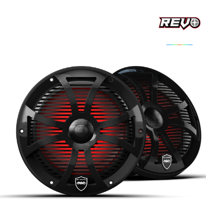 Wet Sounds - REVO 8 SW-B V3 | REVO Series 8-inch High-Output Component Style Coaxial Speakers w/ SW-Black RGB Grilles