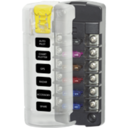 Picture of Blue Sea Systems - ST Blade Fuse Block - 6 Independent Circuits with Cover