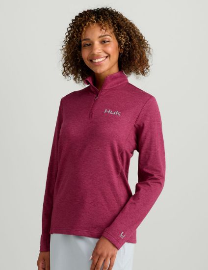 Huk - Women's Coldfront 1/4 Zip | Shiraz Heather