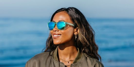 Blenders Eyewear - L Series: Crystal Aqua Polarized Sunglasses