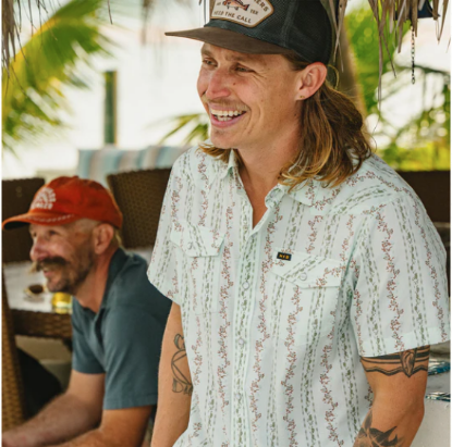 Picture of Howler Bros - H Bar B Snapshirt - Hibiscus Ribbons: Mint